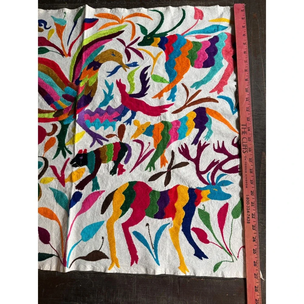 Vintage Otomi Tenango Hand Embroidered Textile Mexican‎ Folk Art 35